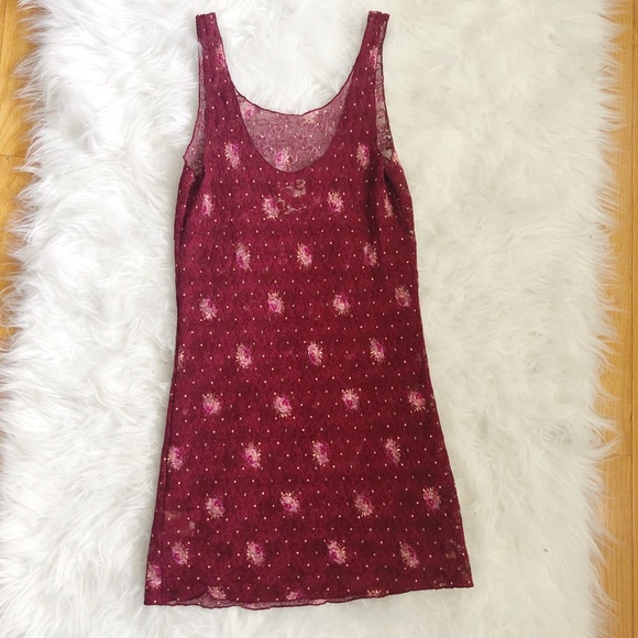 Free People Tops - 5/25 Intimately Free People Tank Maroon Floral